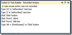 Recorded Actions