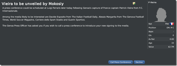 FM 2010 Press Conference about new player