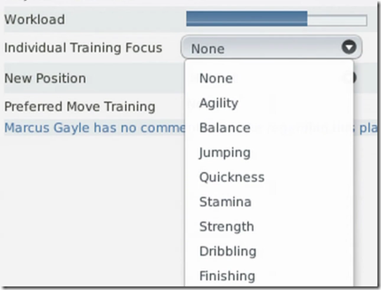 Individual training focus in FM 2011