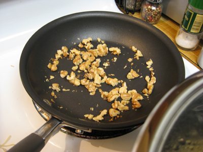 toasting walnuts