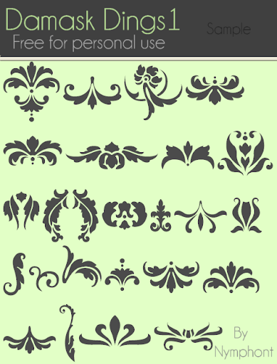 Damask Dings 1 Font Sample