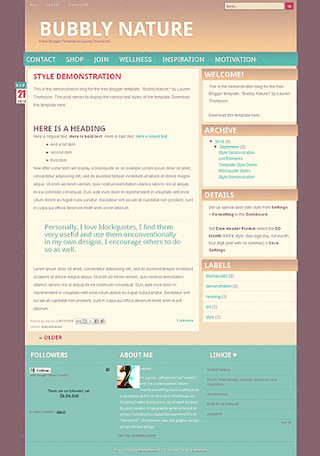 Bubbly Nature Blogger Template