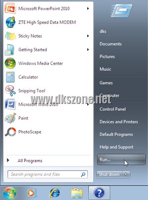 run command in start menu run command in start menu