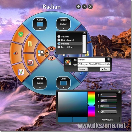 Launch your Favorite Applications from a Radial Style Interface