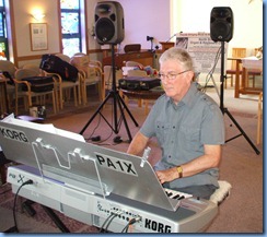Gordon Sutherland playing for the Care & Craft members