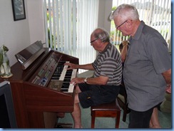 George Watt trying out Pam's Yamaha Electone organ