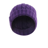 100% acrylic knit hat with brim 3022 purple