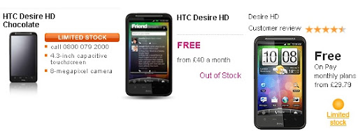 HTC Desire HD Stock