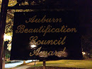 Auburn Beautification Council Award Sign