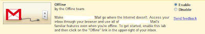 Google Mail Labs Offline Feature