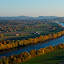 UMass Amherst campus, Pioneer Valley and Connecticut River in fall foliage.