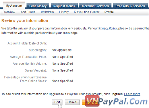 Đổi Loại Account PayPal Giữa Personal/Premier/Business Đổi Loại Account PayPal Giữa Personal/Premier/Business
