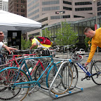 Click to Expand Bike to Work Day on Fountain Square. May 14, 2009.