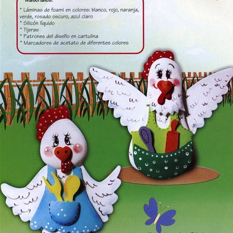 Manualidades: Gallinas de foami