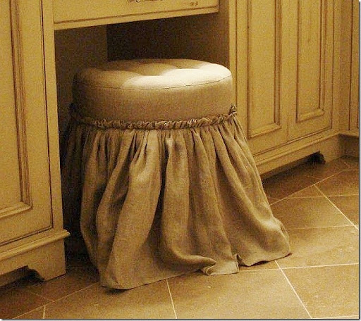 makeup stool. AFTER: The tufted stool is