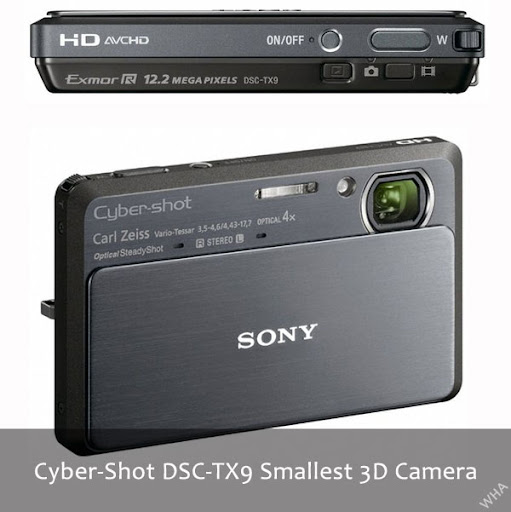 Sony's World's Smallest 3D cameras Sony released Cyber Shot World's Smallest 3D cameras models TX9 and WX5 with features like 3D panorama, Superior Quality Mode, Background Defocus image