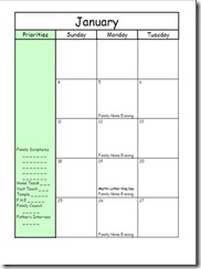 household planner callander view medium