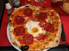 My pizza, awesome except needed far more chilli.