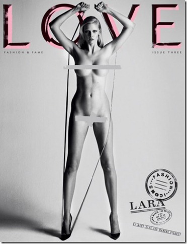 1 Lara Stone nude para love magazine