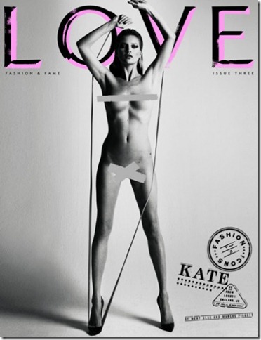 8 Kate Moss nude para love magazine