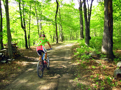 Heading out on the start of the Laddies Loppet mountain bike course.