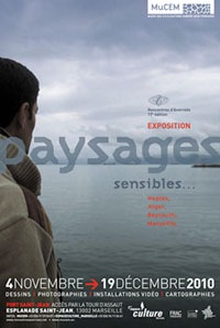 Affiche Exposition Paysages sensibles. Alger, Beyrouth, Marseille, Naples...