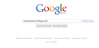 Googole Buscar en Google por tipo de archivo