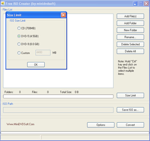 Free ISO Creator Crea imágenes ISO con Free ISO Creator