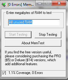 Memtest testea tu memoria ram en busca de errores facilmente