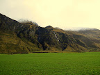 Waterfall from the snowcapped mountain
