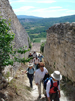 Walking up to the Chateau of the Marquis de Sade, Lacoste in Provence