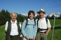 Michael West, Jane Eberhardt (Austria Walk Leader) & Chris Hague in Austria, September 2007 Credit: A. Wood
