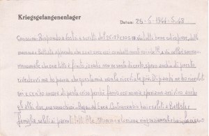 Biglietto atteso col quale si comunica che da noi, in Romagna, operano i Ribelli e cioè i PARTIGIANI DELL’8ª BRIGATA GARIBALDI. Siamo nel giugno 1944 e mancano ancora quattro mesi alla liberazione di Santa Sofia (18 ottobre 1944) - 02