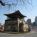 South Koreans love driving around ancient buildings.