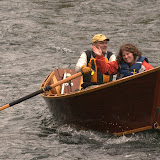 Jes Burns and Greg Hatten on the river in Obsession, Greg's McKenzie River Drift Boat