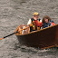 Jes Burns and Greg Hatten on the river in Obsession, Greg's McKenzie River Drift Boat