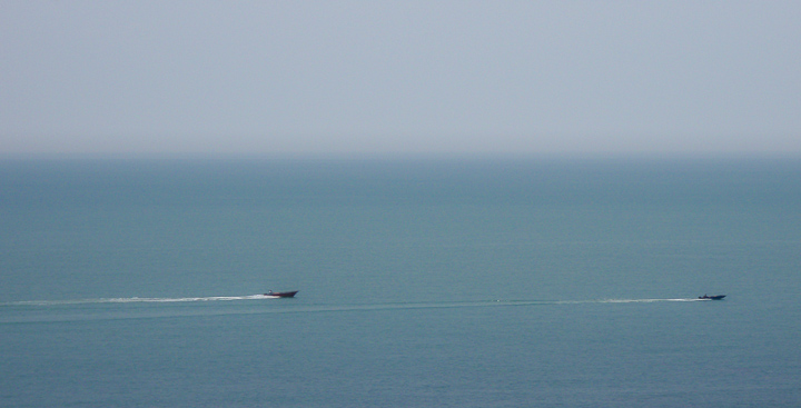 Motorboats on South China Sea. Sedili Besar, malaysia, 2008