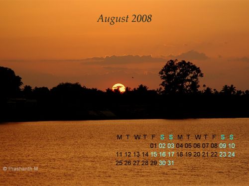 Desktop Calendar: August 08