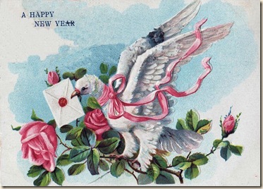 new year bird roses