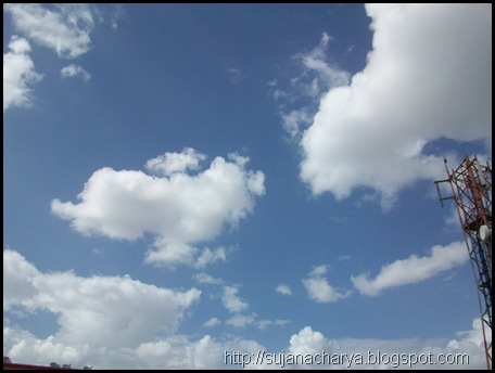 Blue sky and white cloud