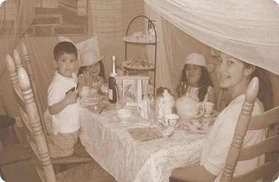 tea time with all kids at table