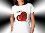 Ladies White T - Red Heart