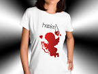 Ladies White T - Red Cupid