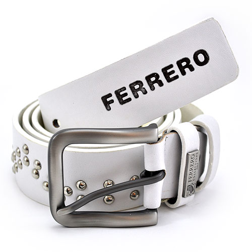 Ferrero Men's Casual Belt - FER8628-WHITE