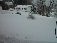 The view once I got to the garage to grab the snowblower.