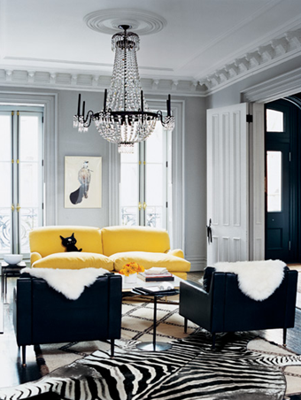 Zebra Print_Animal Fur_Black and Yellow Room_ Zebra Rug