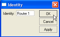 a. identity of router
