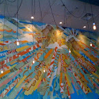 Mixed media mural at La Condesa.