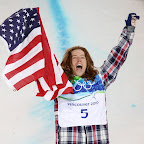 VANCOUVER, BC - FEBRUARY 17: Shaun White of the United States reacts after winning the gold medal in the Snowboard Men's Halfpipe final on day six of the Vancouver 2010 Winter Olympics at Cypress Snowboard & Ski-Cross Stadium on February 17, 2010 in Vancouver, Canada. White won the gold medal with a score in his previous run. (Photo by Streeter Lecka/Getty Images)