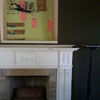 Fireplace and Painting by Meg Ford
